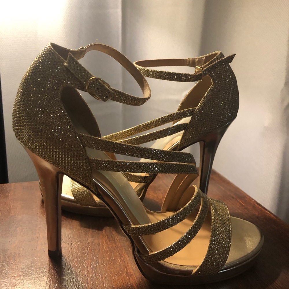 Gold Strappy Heels